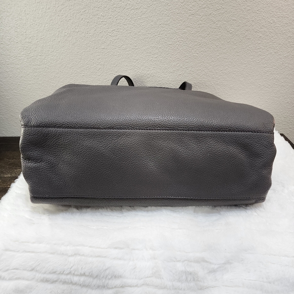 Henri Bendel The Influencer Tote Gray and Pink Leather Suede Striped Acc… - Picture 14 of 17